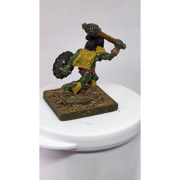 Vintage Orc Rare Stone Made Ogre Warrior With Spider Embossed Shield And Weapon - Picture 16 of 16